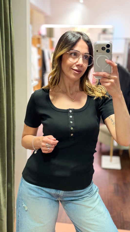 Haveone T-shirt Serafino Nero