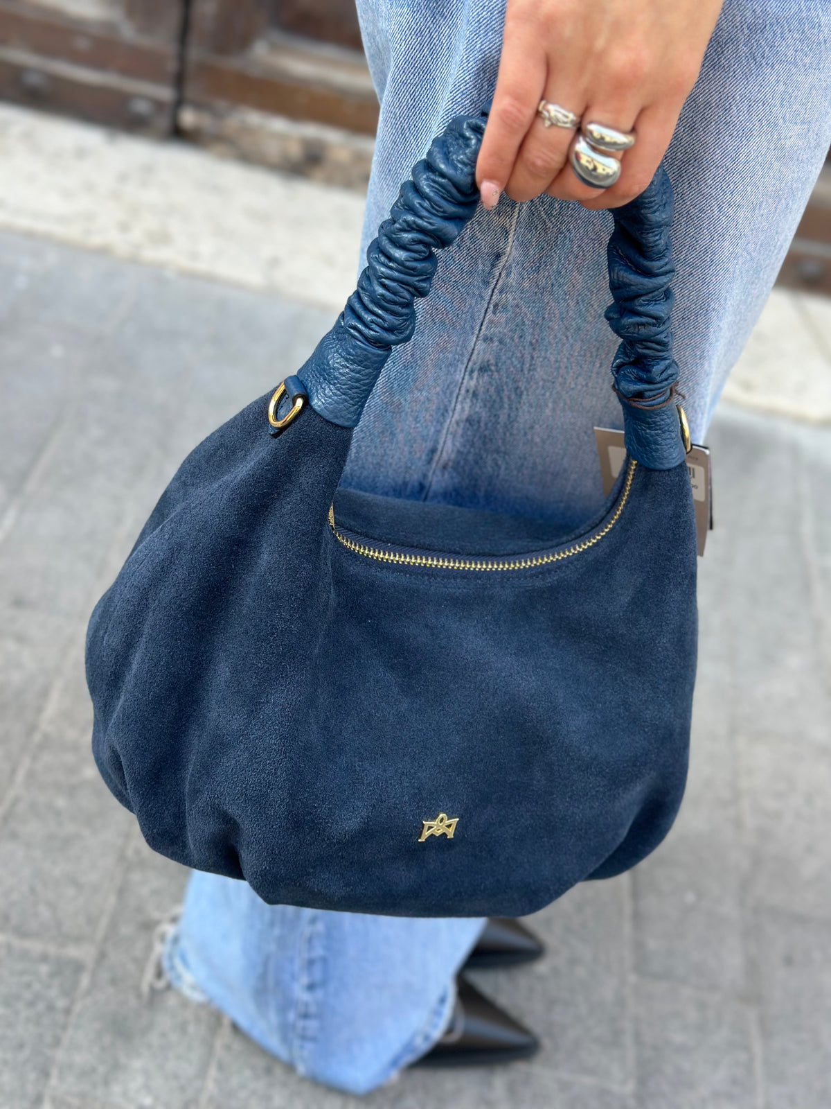 Cuoieria Fiorentina CHOP MEDIUM HOBO OCEANO