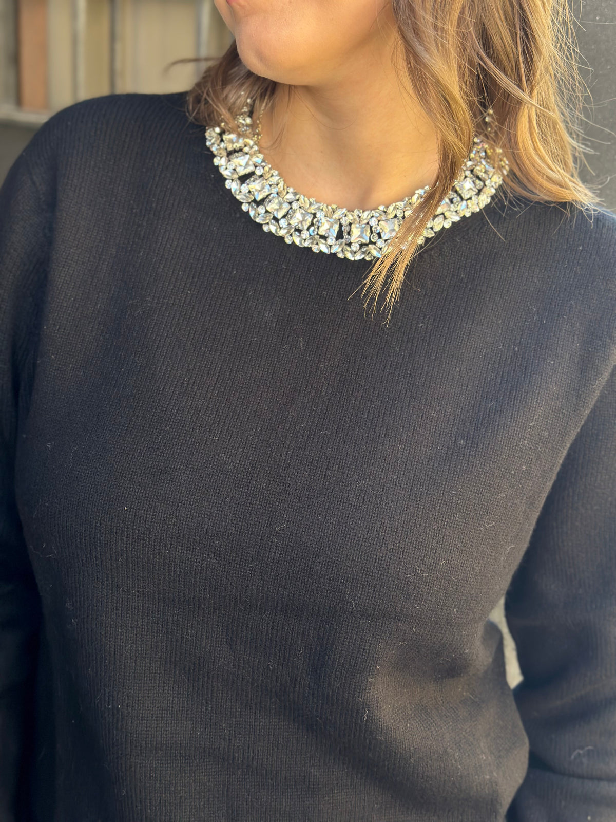 Maglia cashmere e lana con Cristalli (disp. in più colori)