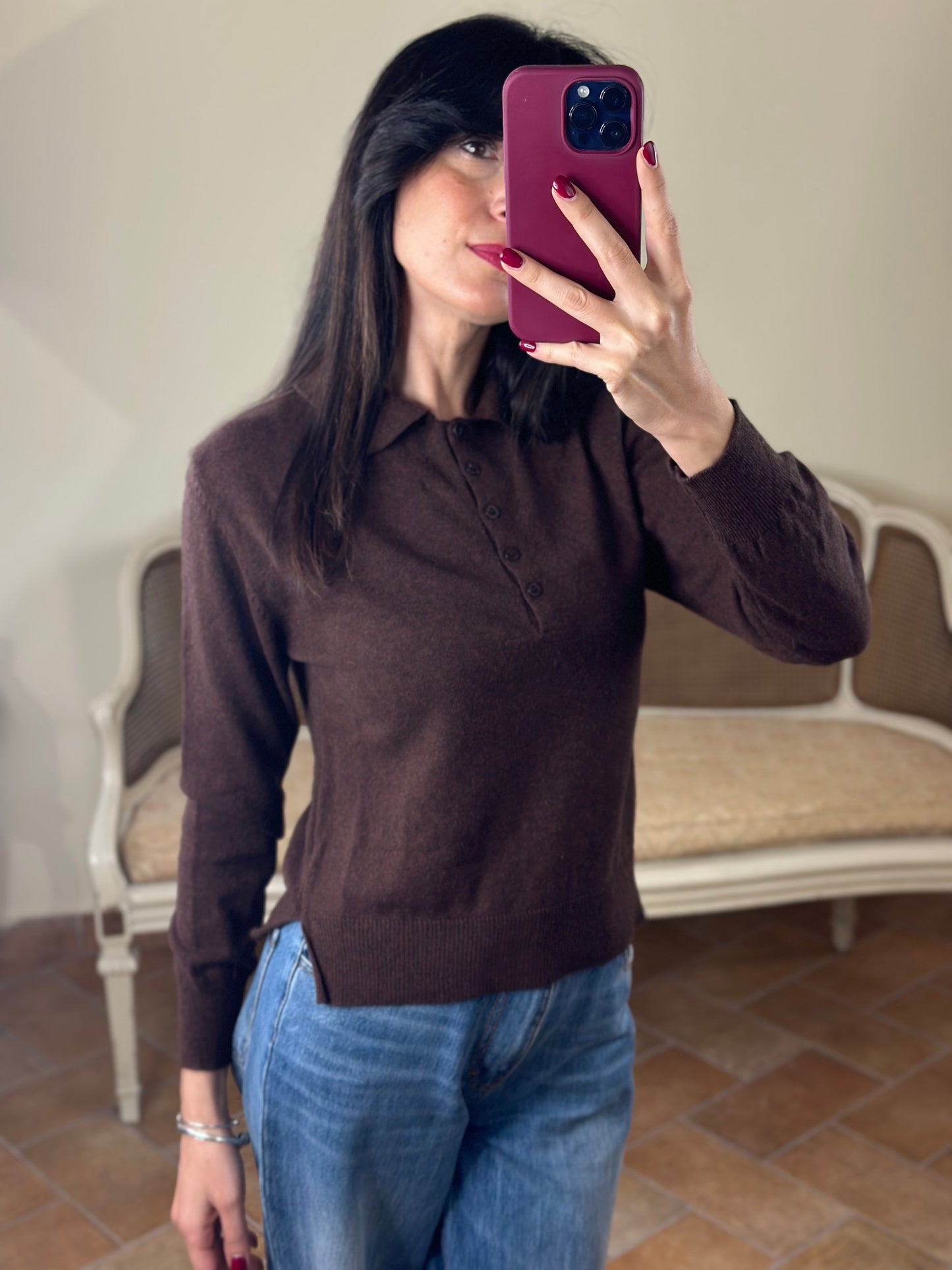 Maglia Polo CINDY con bottoni MORO