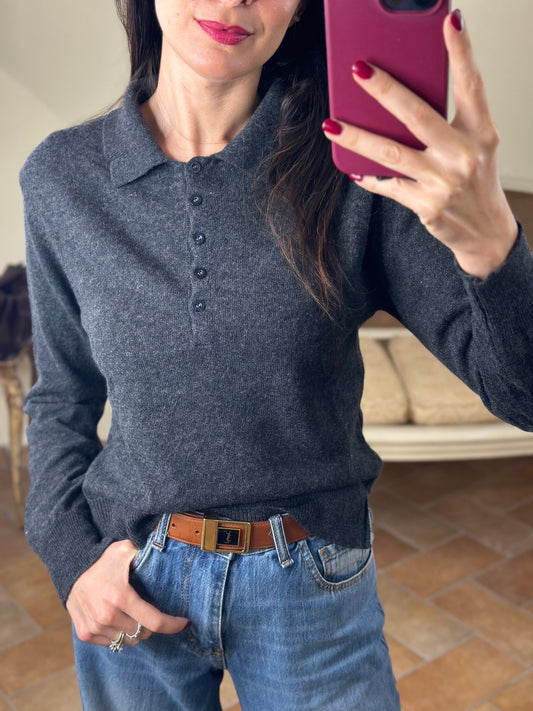 Maglia Polo CINDY con bottoni ANTRACITE