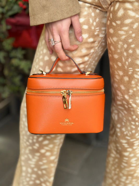 Cuoieria Fiorentina Small Beauty Case ARANCIO