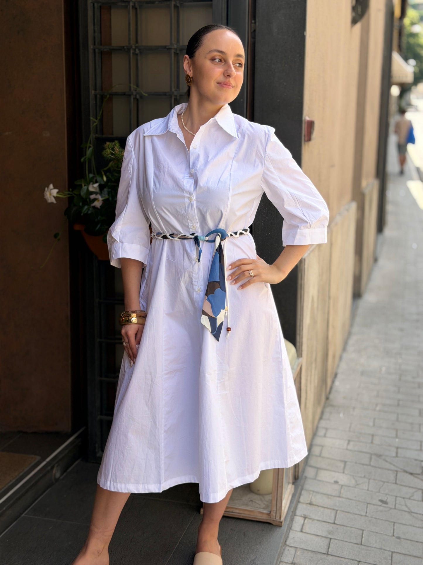 Abito camicia MILITARE E GESSO