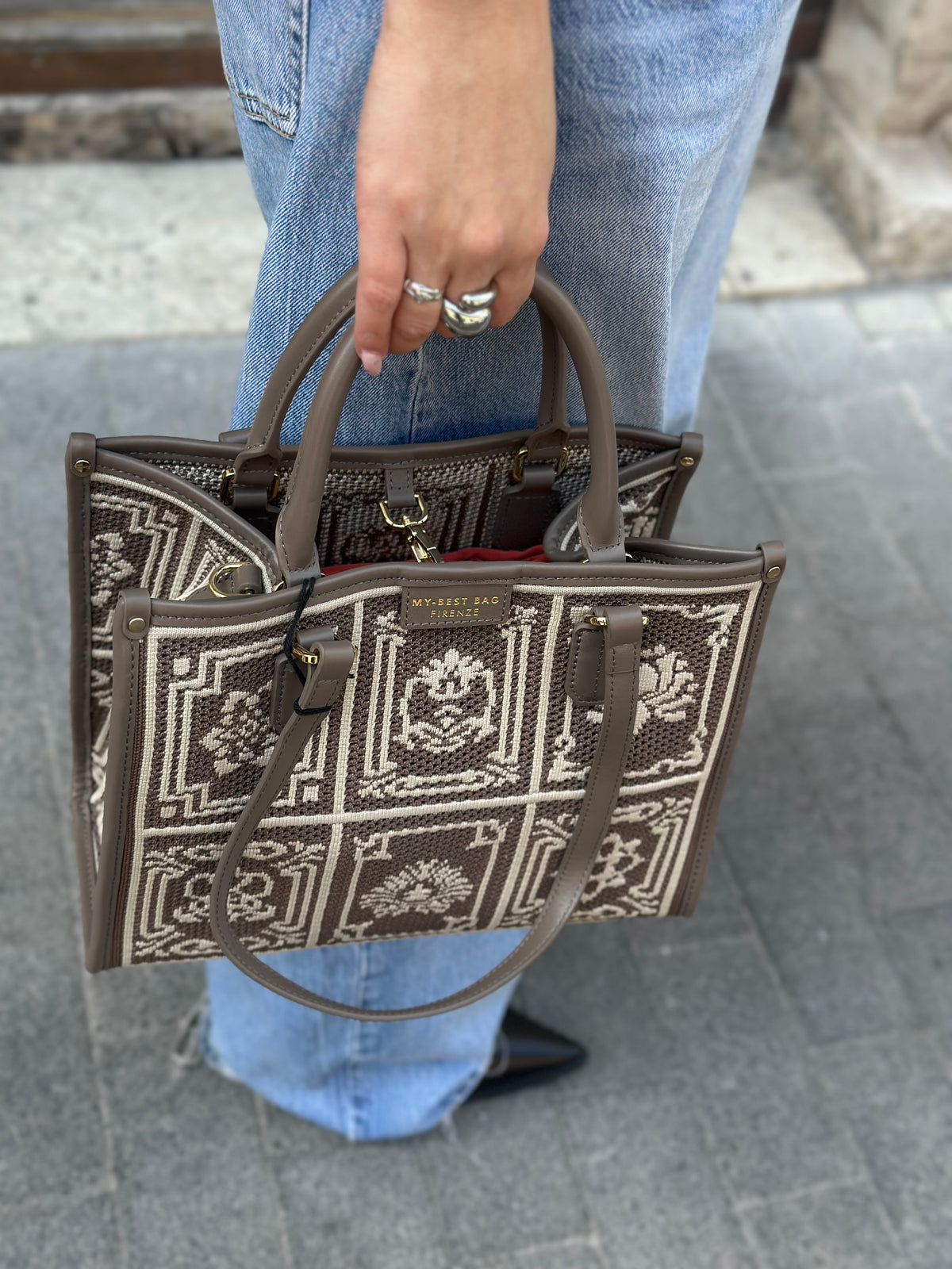 My Best Bag ATENA LASHA NATURAL BAROCCO MEDIUM