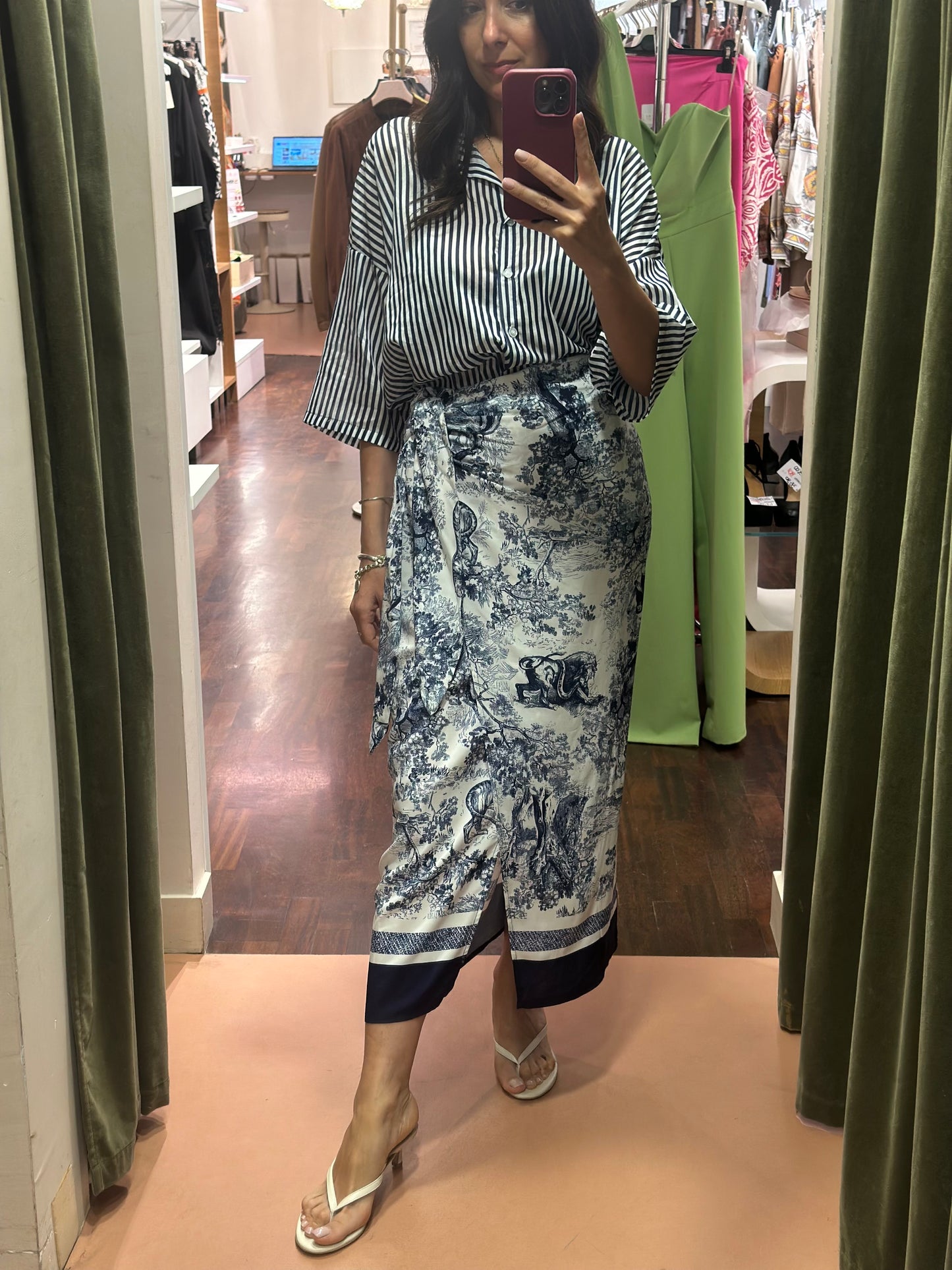 Tensione in Mini pareo Toile de Jouy lunga