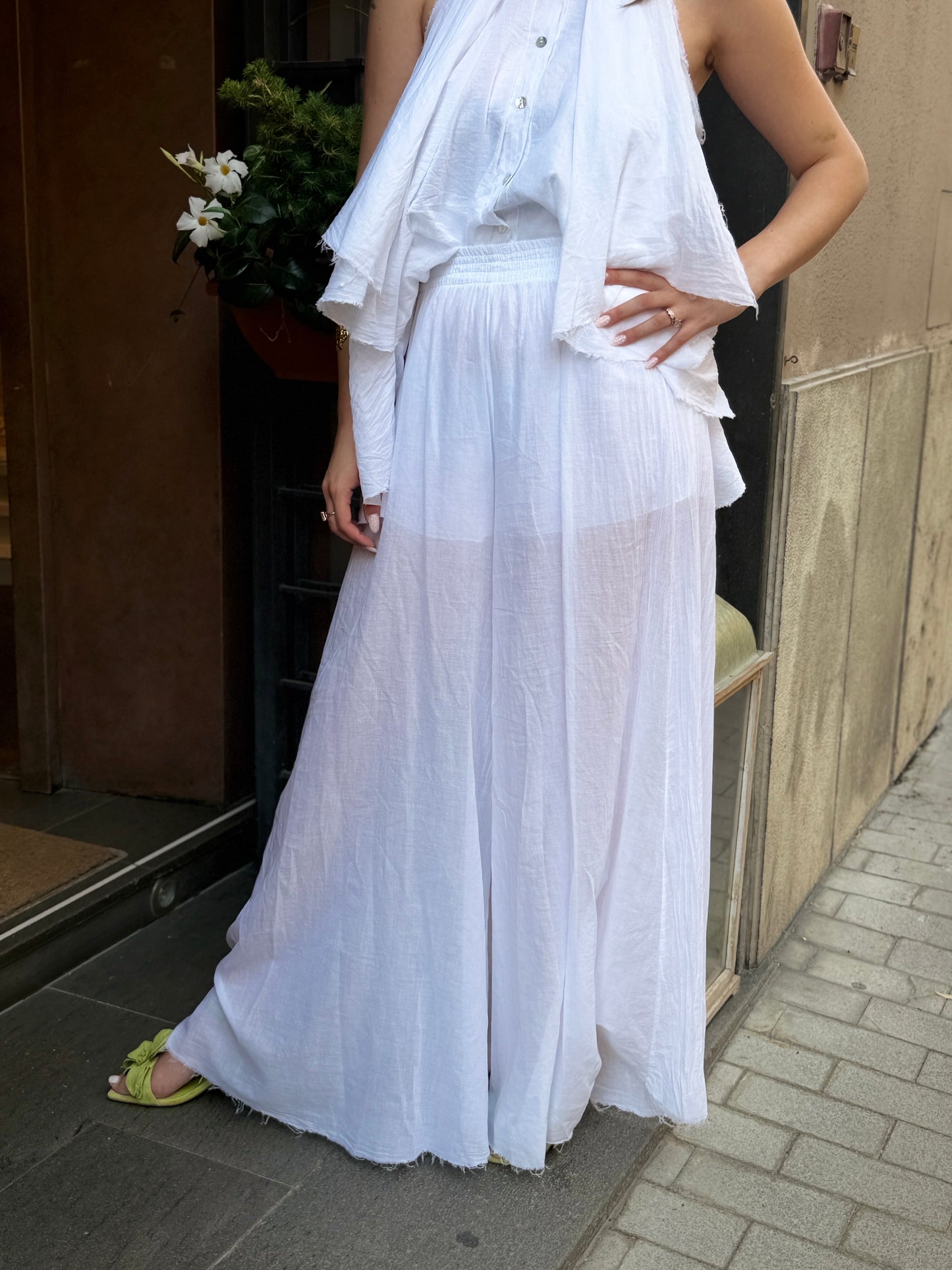 Tensione in Pantalone sfrangiato Bianco
