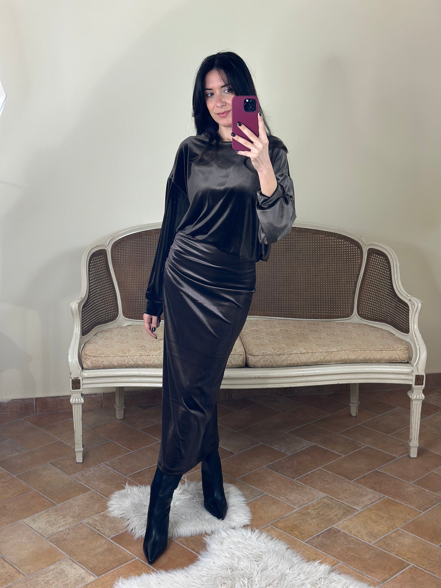 Longuette SVEVA in ciniglia CIOCCOLATO