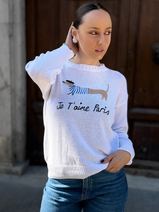 Maglia " Je T'aime Paris" BIANCA