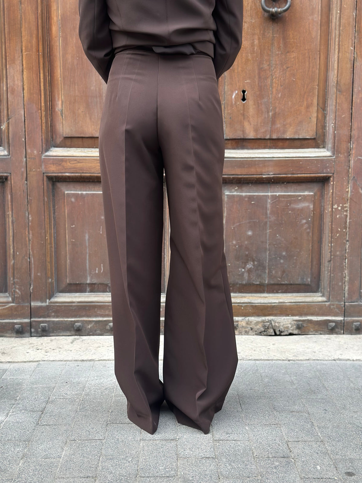 Silence Limited AMBER COLUMN PANTS DARK BROWN