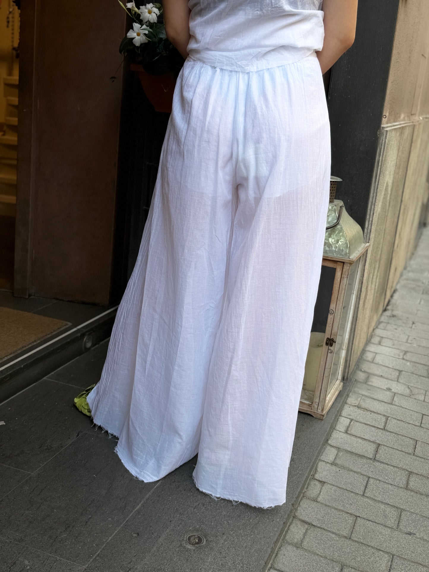 Tensione in Pantalone sfrangiato Bianco