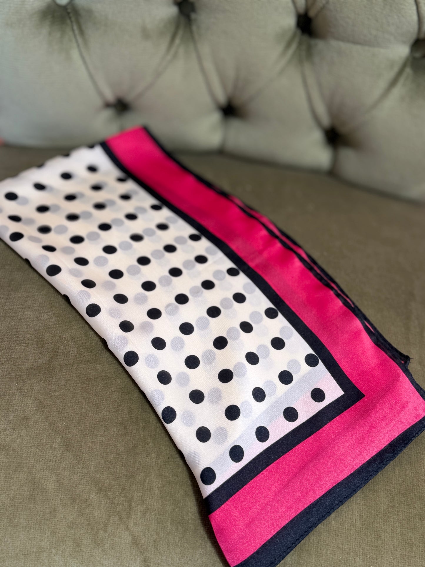 Foulard stampa pois BIANCO/FUCSIA