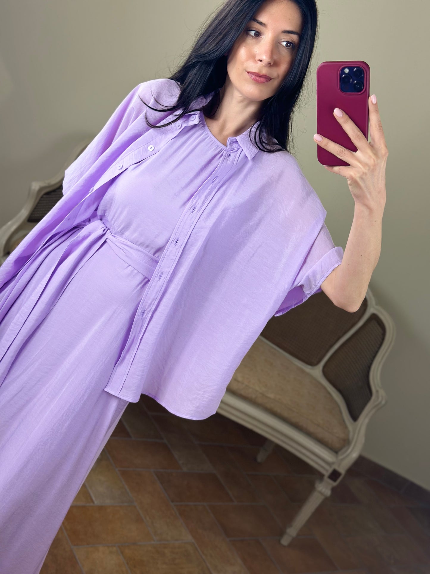 Anonyme camicia TENCEL violet
