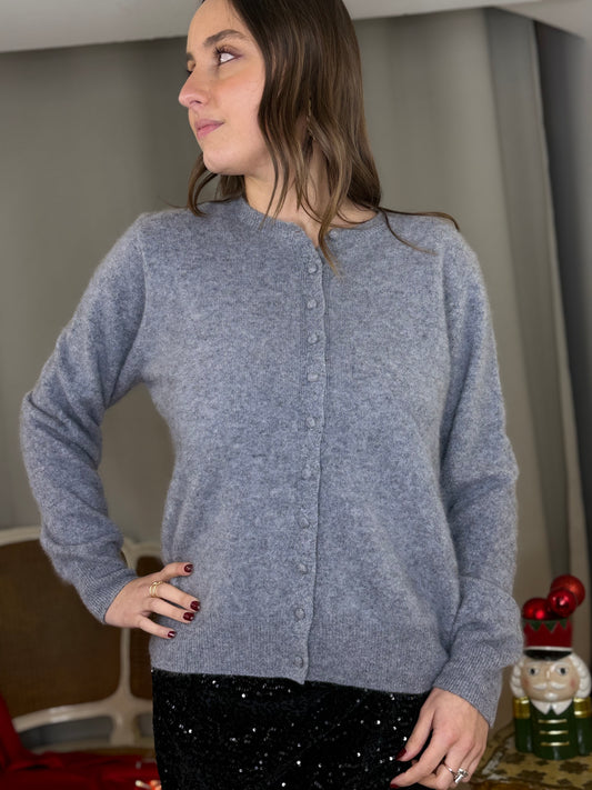 Cardigan in cashmere e lana GRIGIO