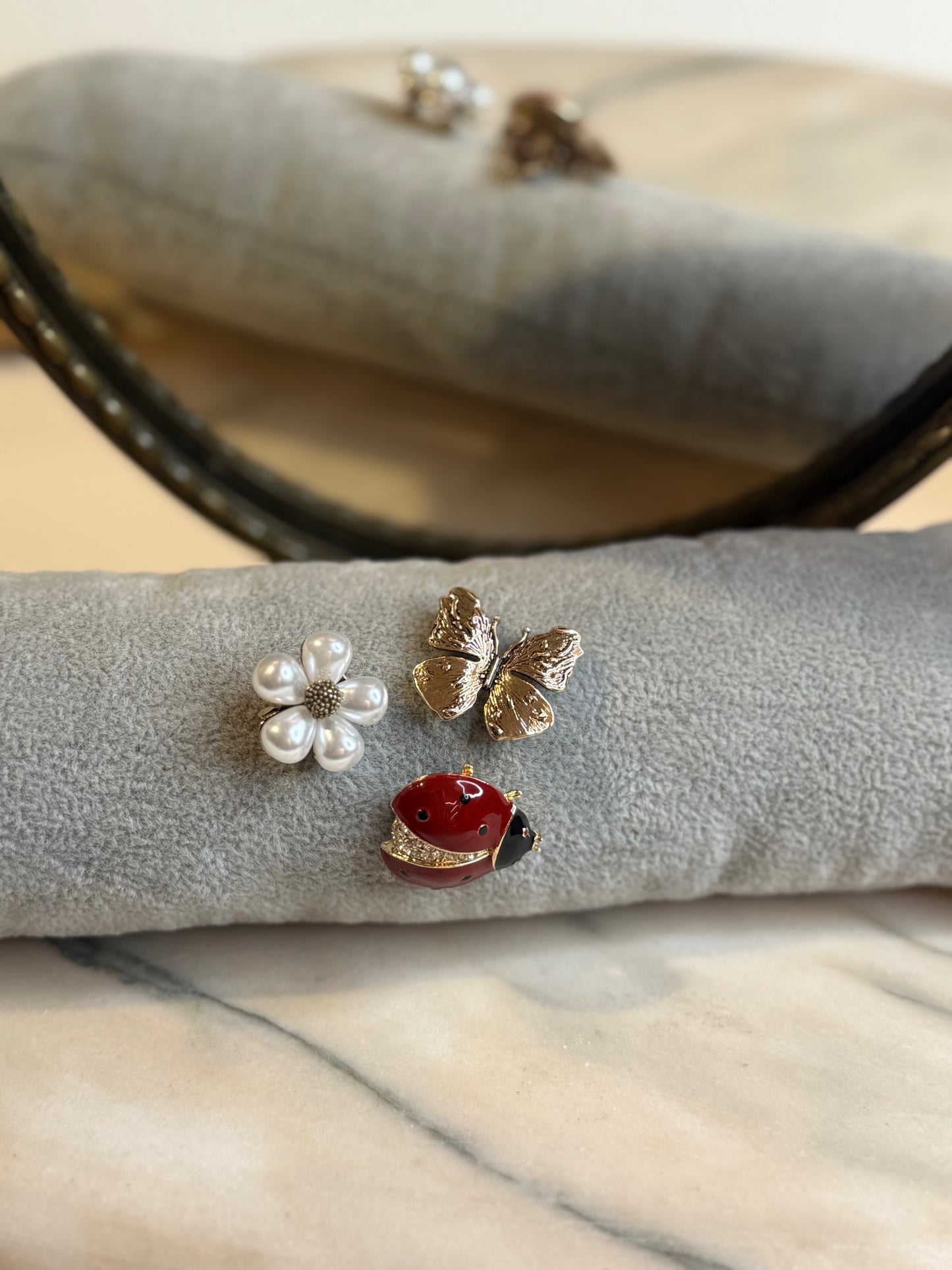 Set spille coccinella+fiore+farfalla