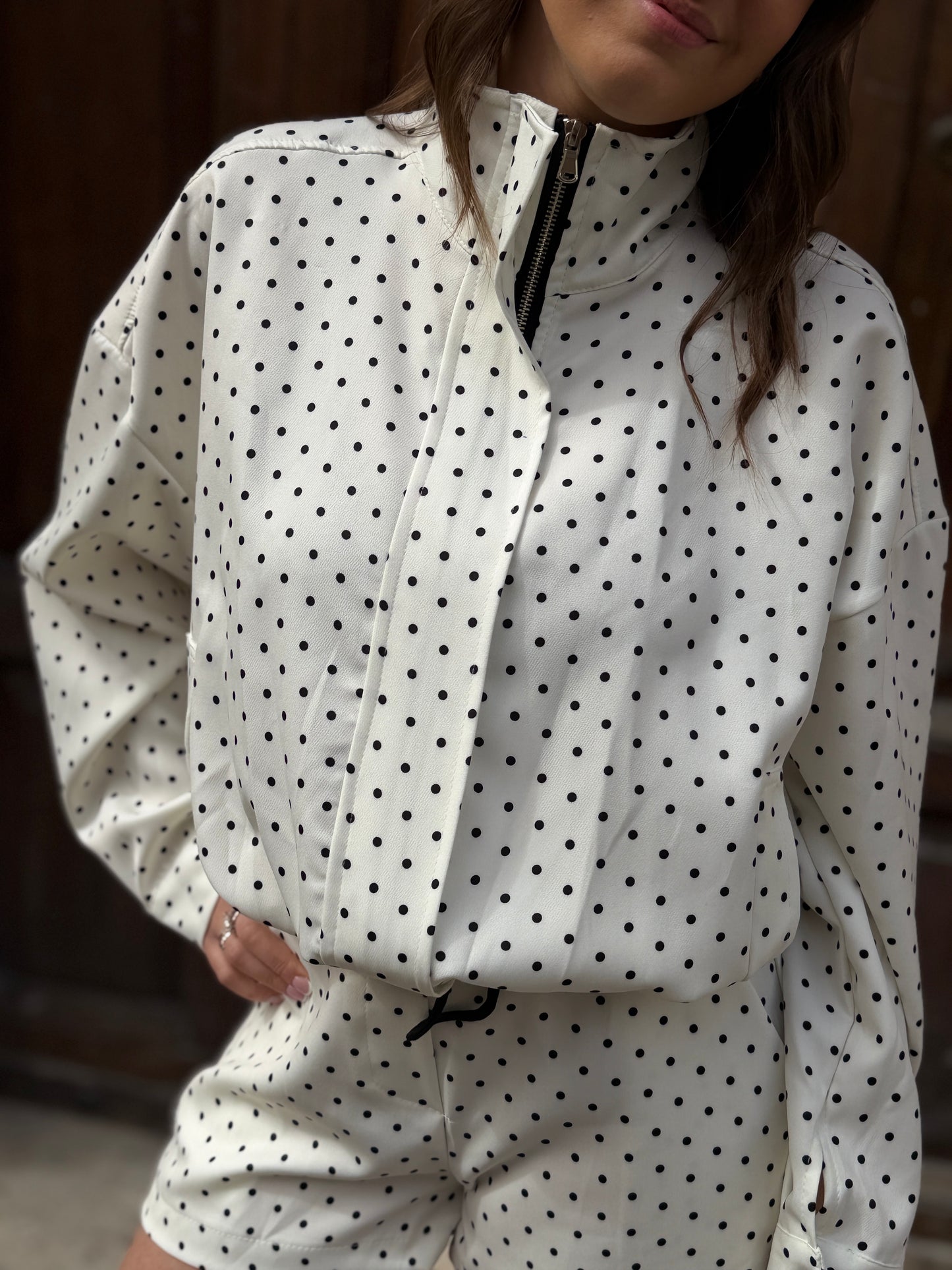 Completo a Pois Bianco/nero