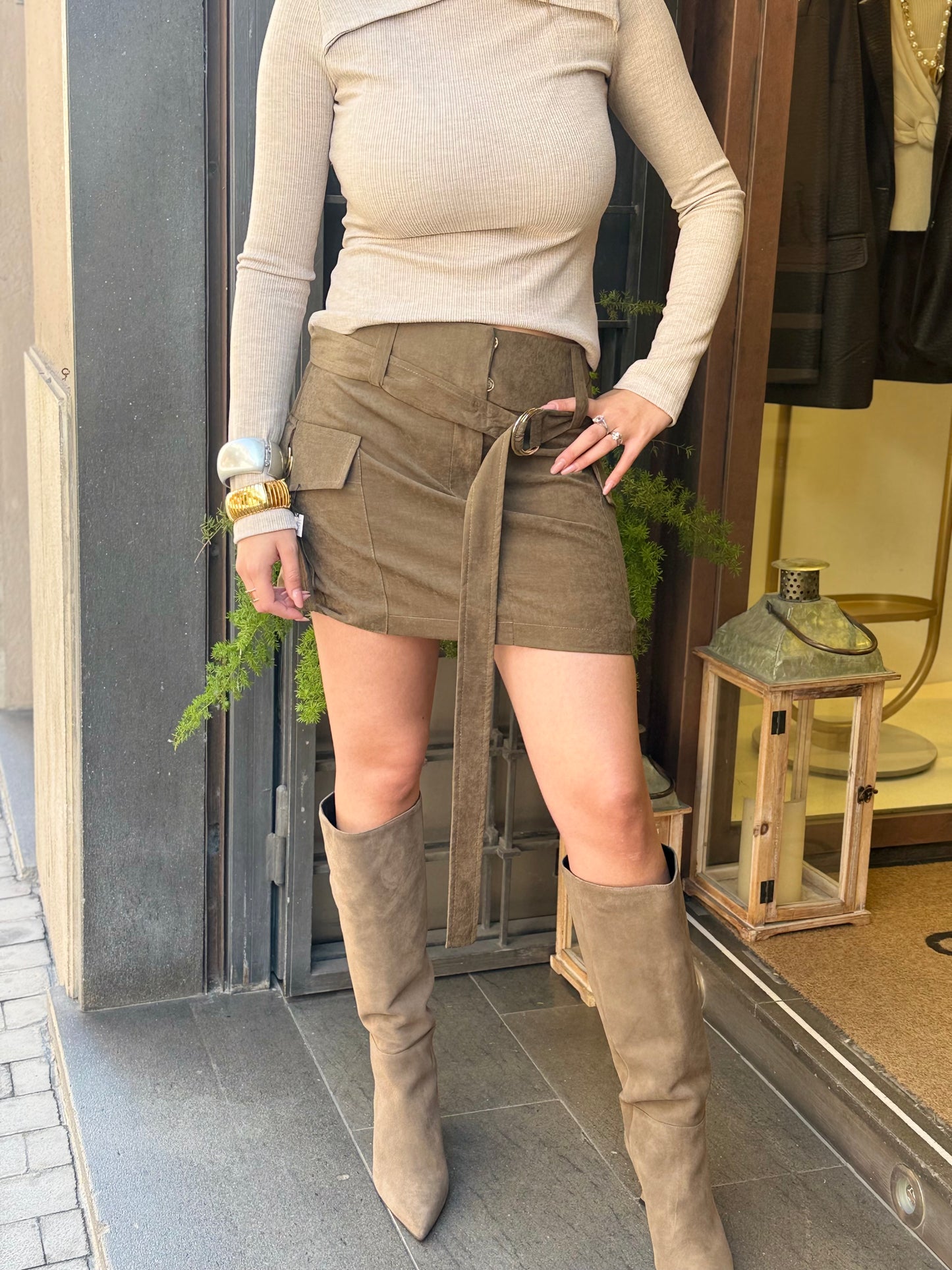 BohemianVí WIND SKIRT Military