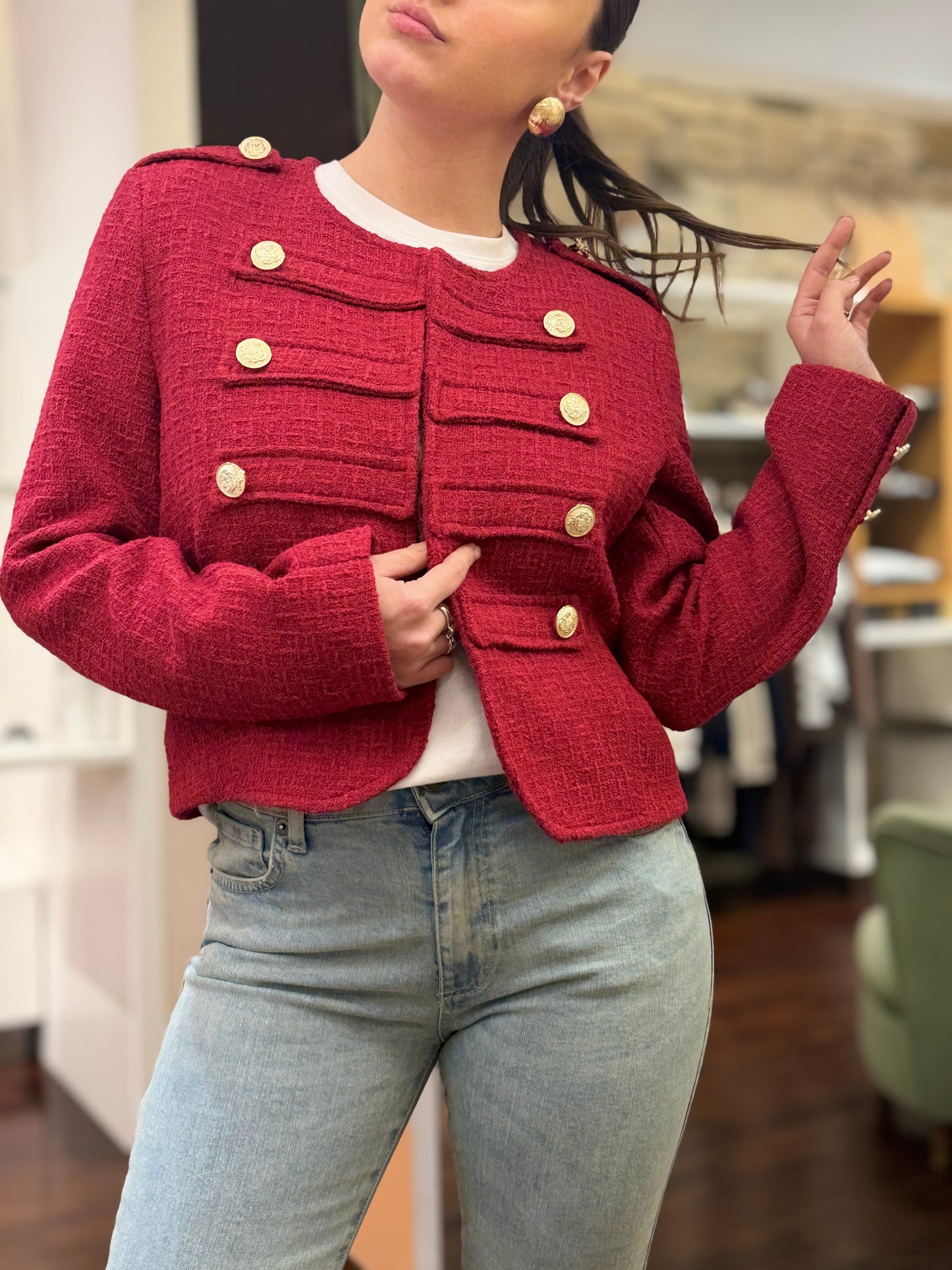 Tensione in Giacca Napoleone ROSSO