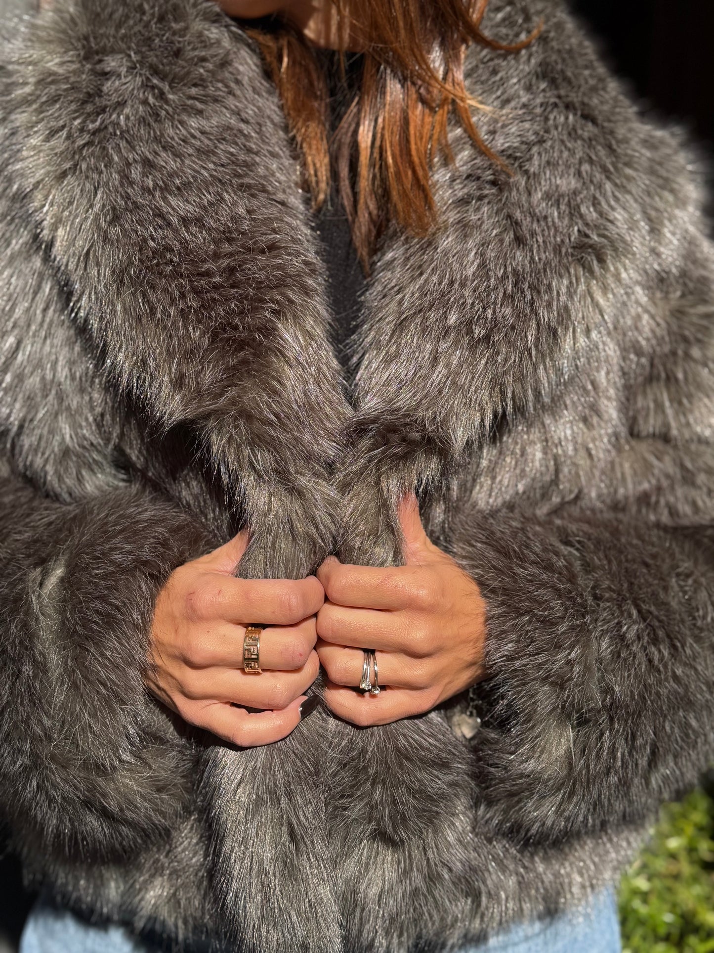 Ecopelliccia OLIMPIA Verde/Nero