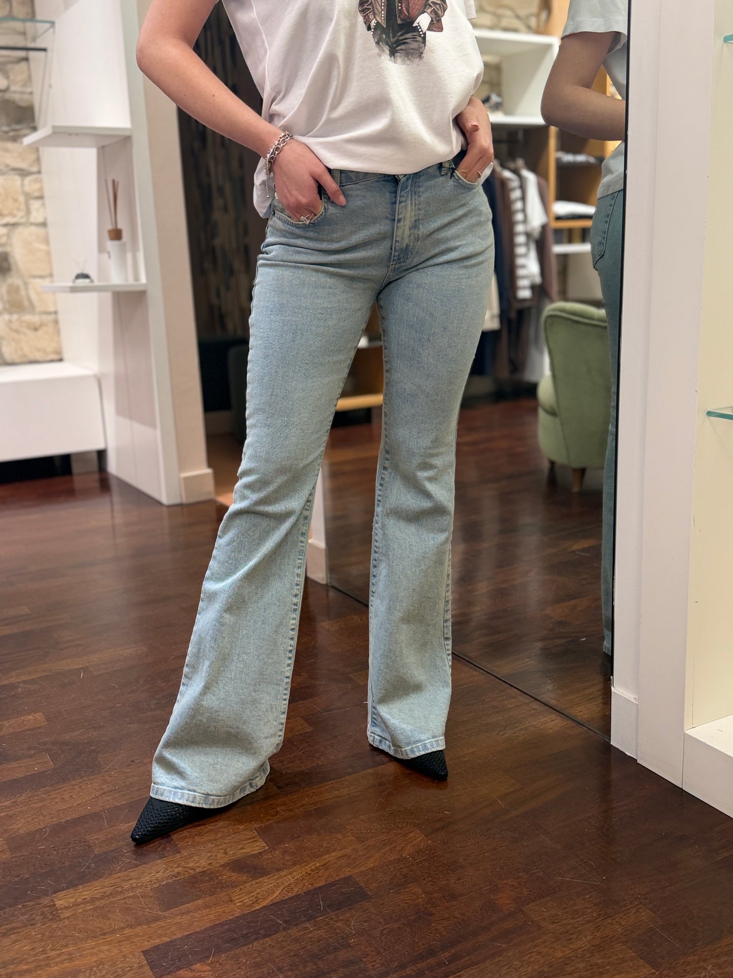 Tensione in Jeans in denim CHIARO  flare