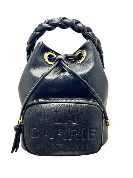 La Carrie Bag-Box logo bucket synt. tumbled black