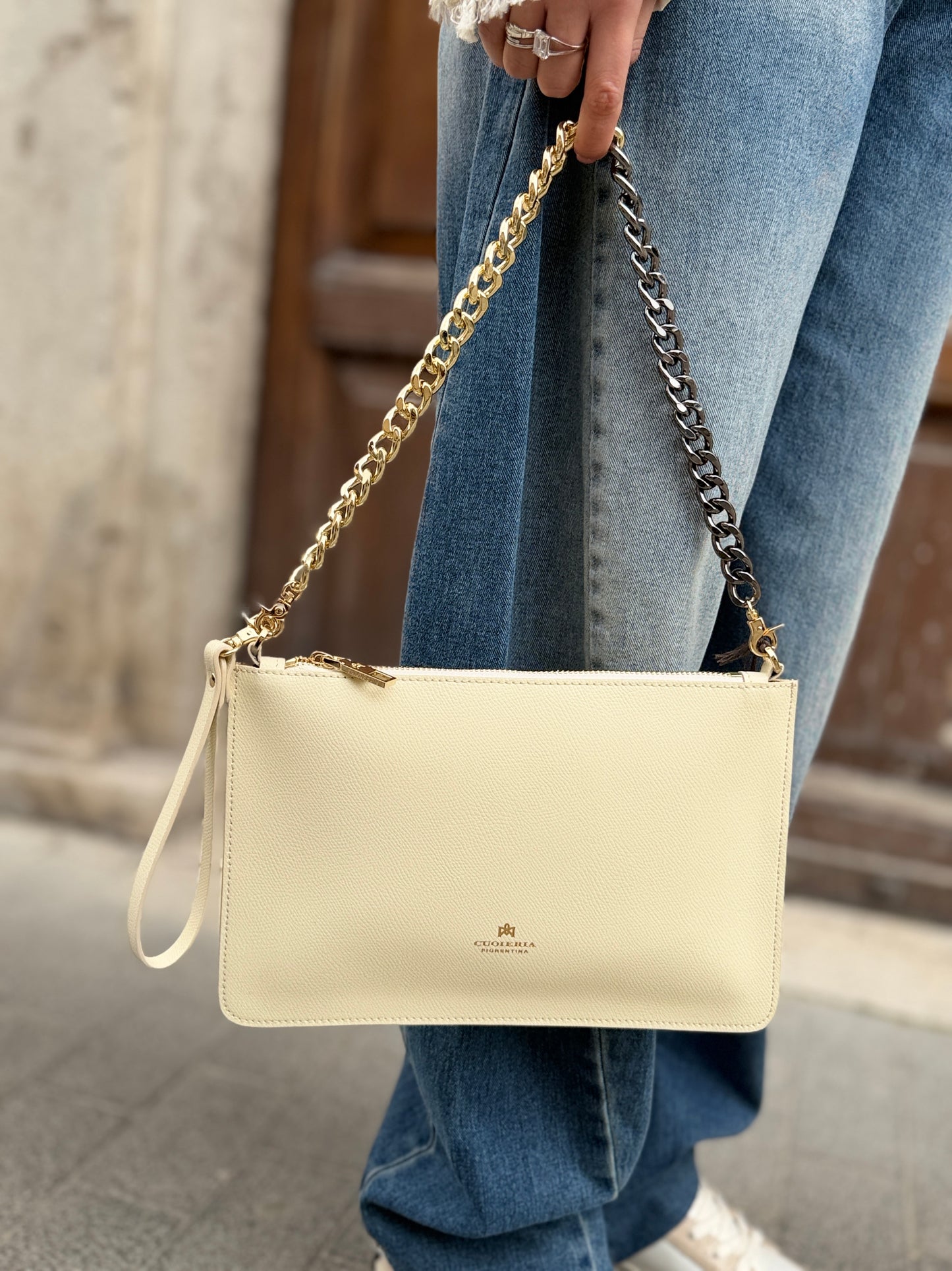 Cuoieria Fiorentina ALICE Pochette media con bracciale PROSECCO