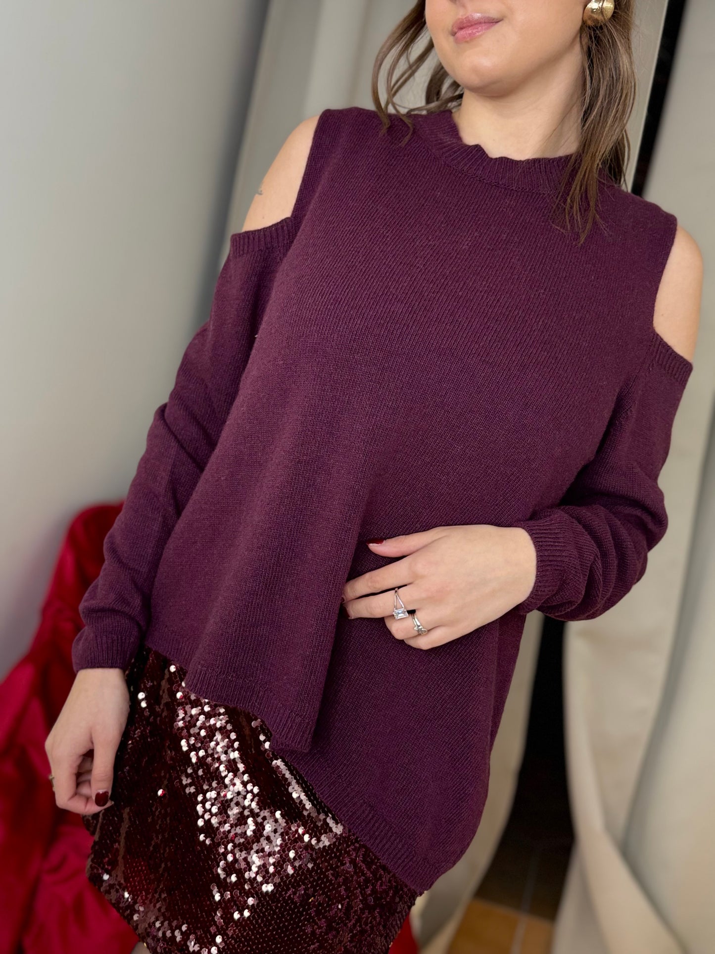 Tensione in Maglia cut out VINO