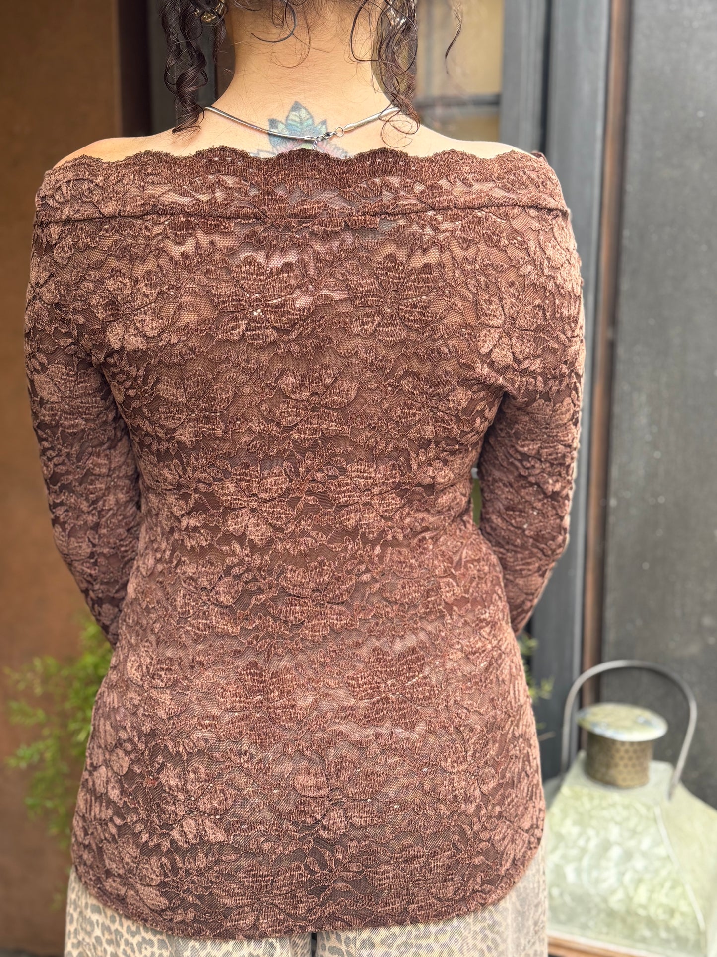 Maglia pizzo in ciniglia MORO