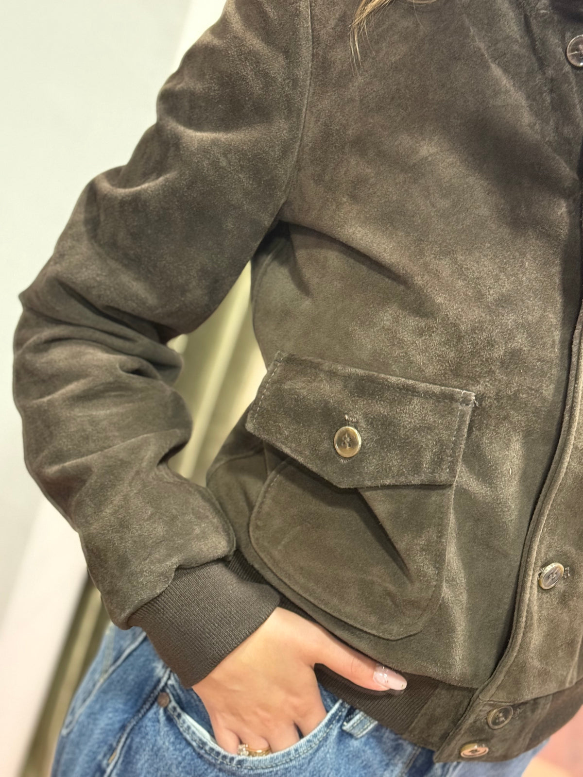 Giacca in suede MORO