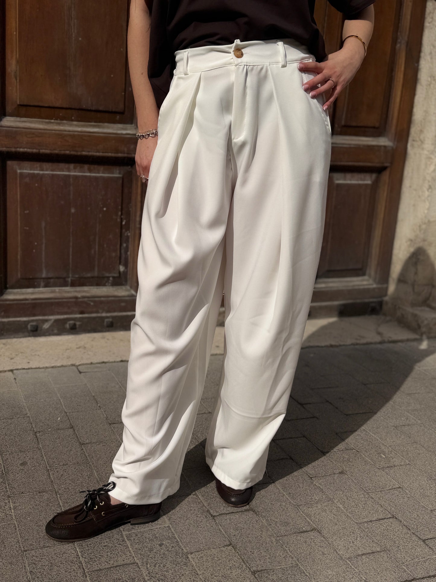 Pantalone Balloon Bianco