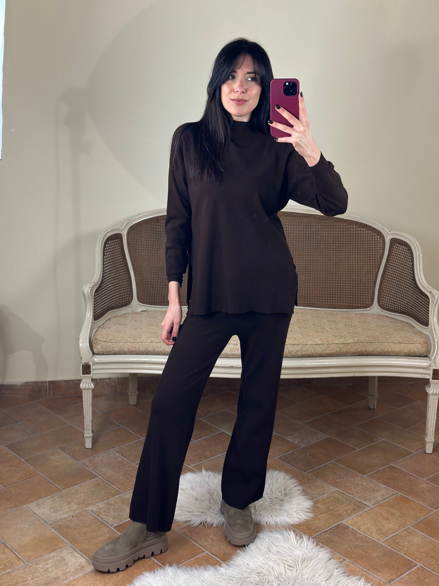 Set in maglia CIOCCOLATO (maglia+pantalone)