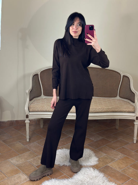 Set in maglia CIOCCOLATO (maglia+pantalone)