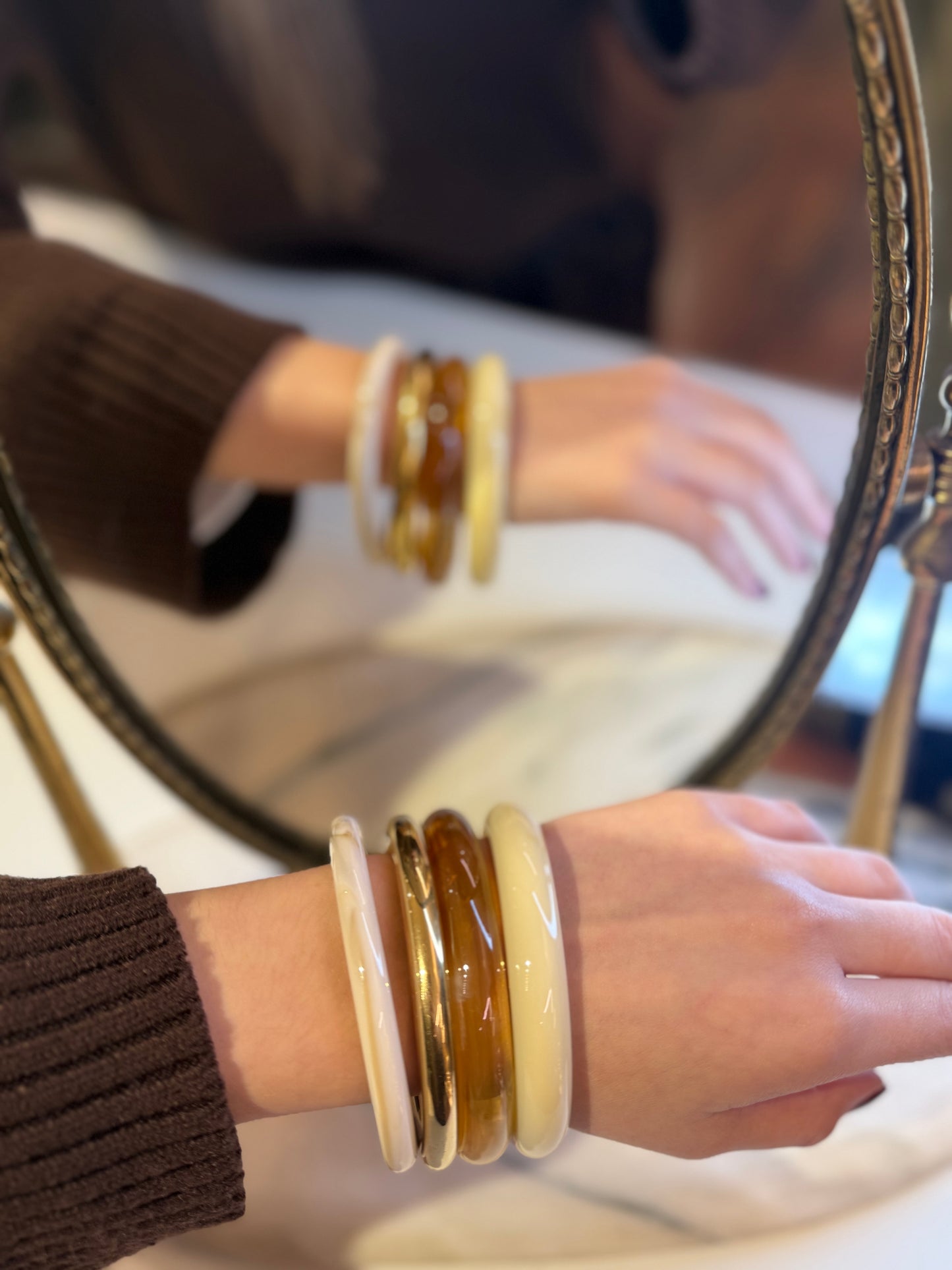 Set Bracciali a cerchio effetto marmo