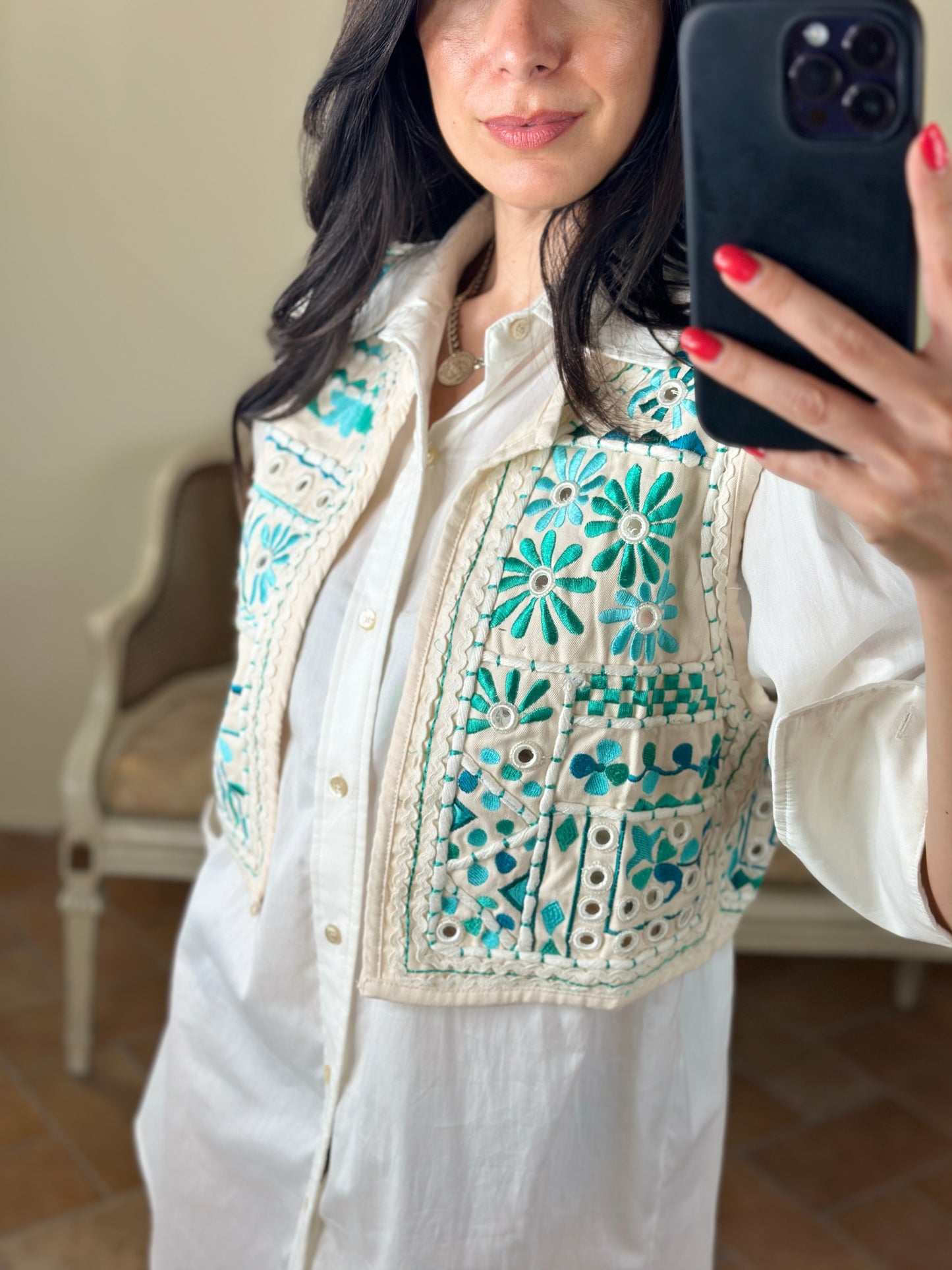 Formentera- Gilet ricamo