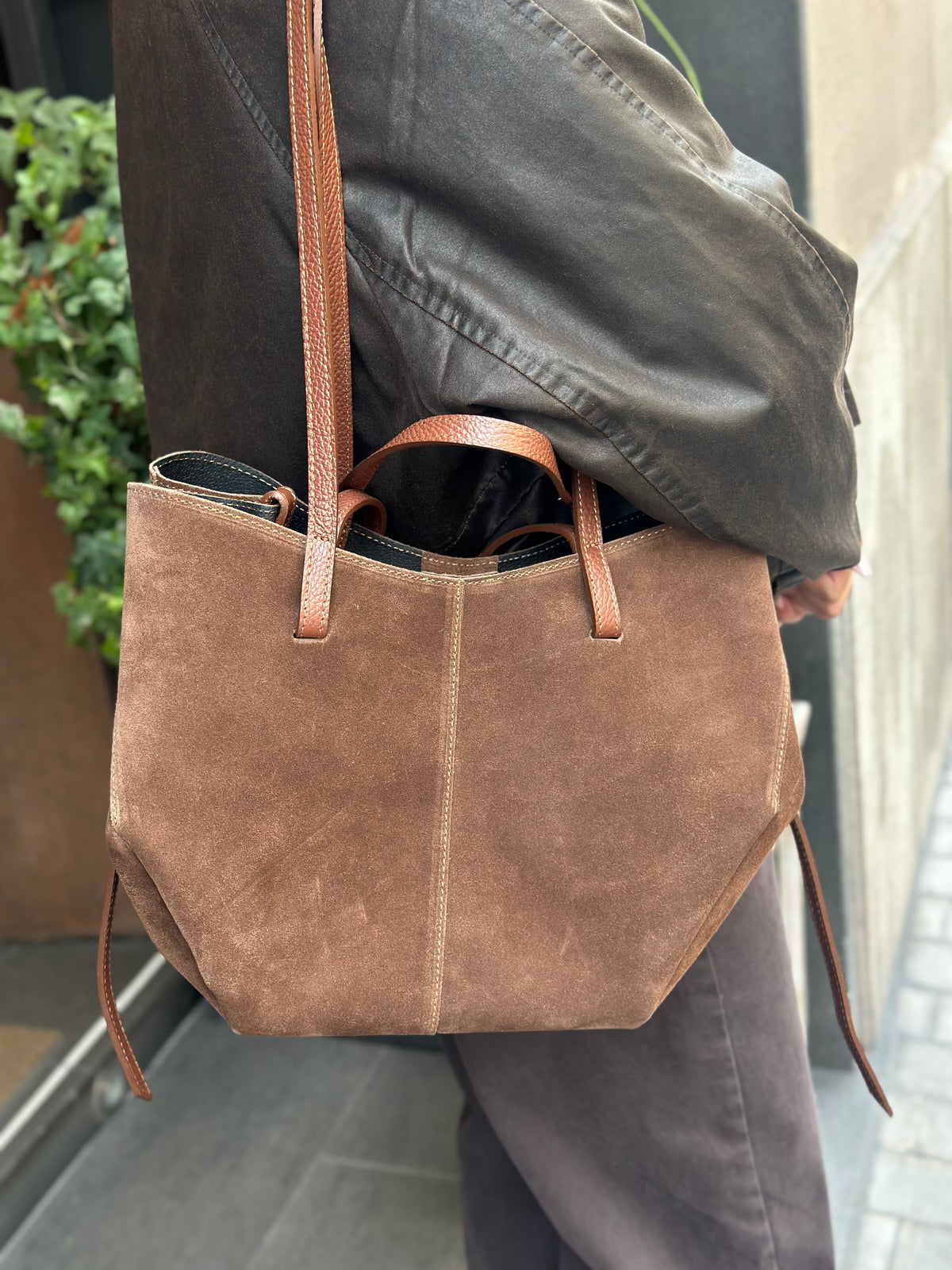Borsa in camoscio cioccolato