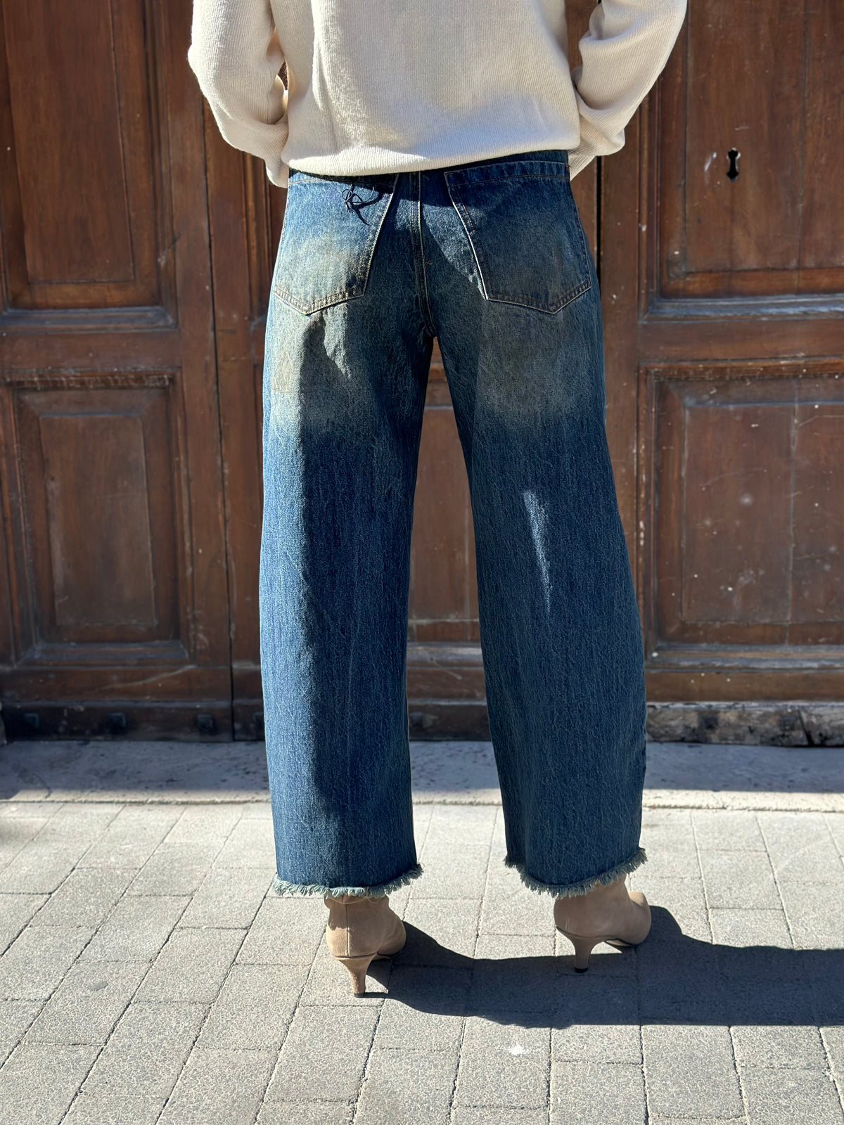 Tensione in Jeans vintage cintura carrozza BLU