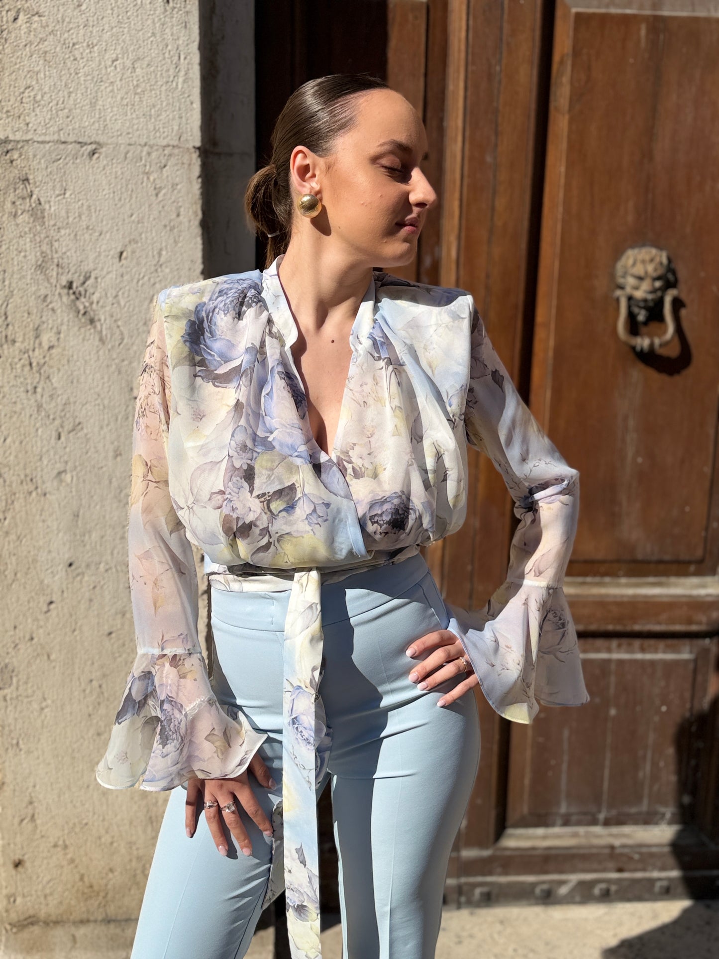 Silence Limited Peony Blouse SKY