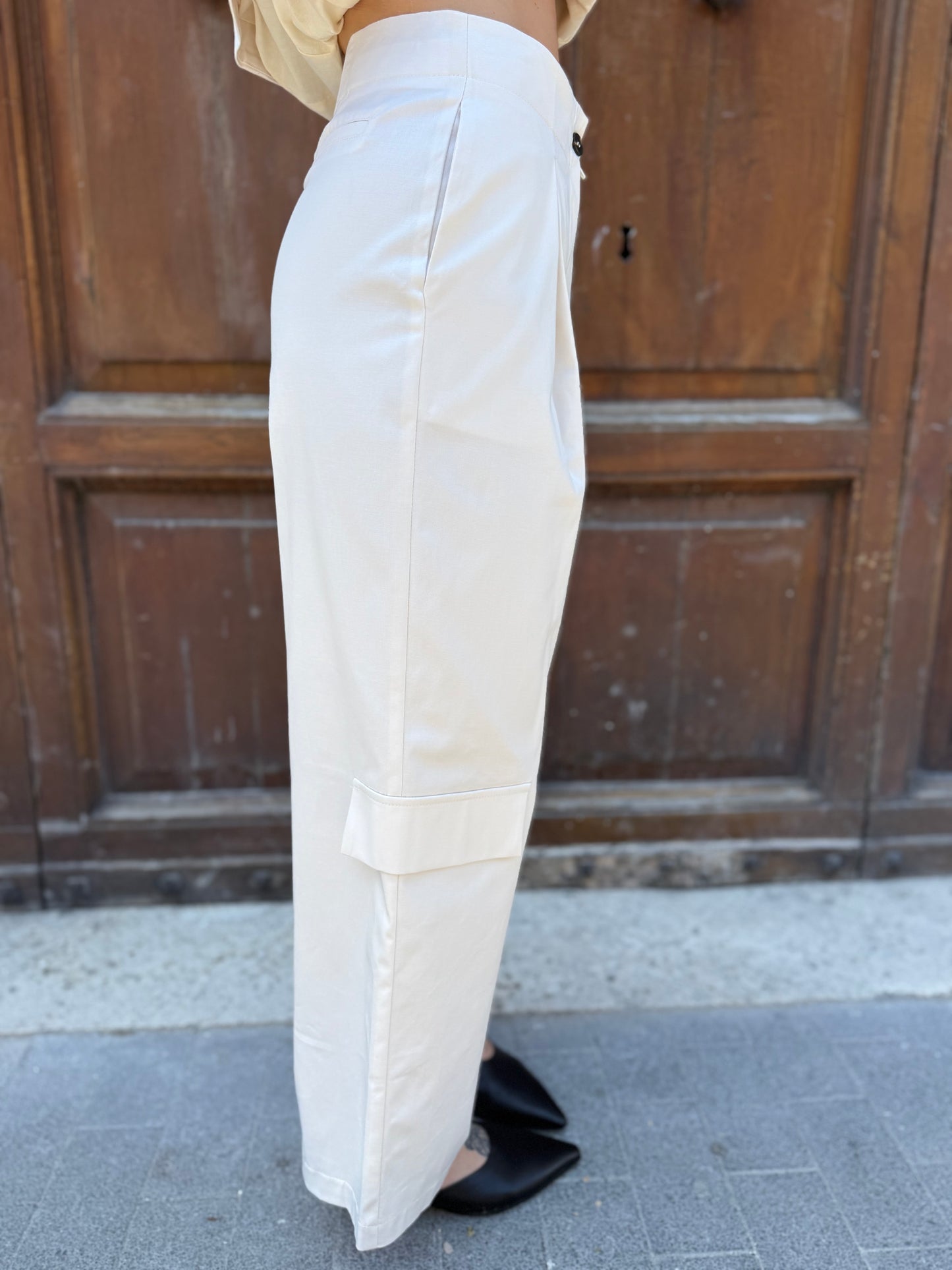 Tensione in Pantalone Cargo vaniglia