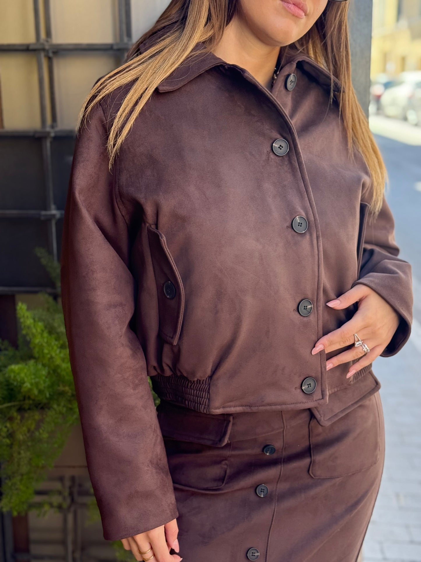 Bomber scamosciato MORO