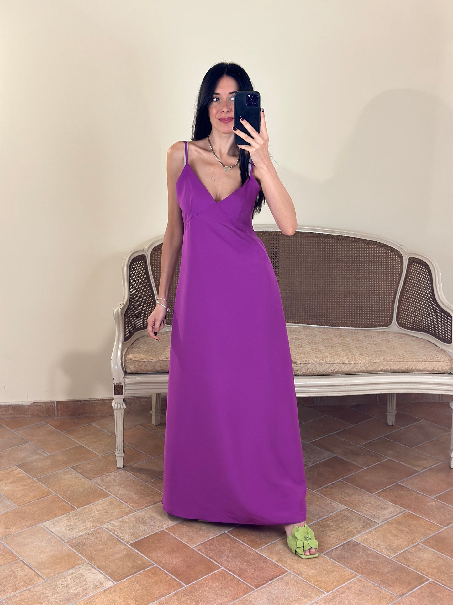 Tensione in Abito lungo in modal con spalline