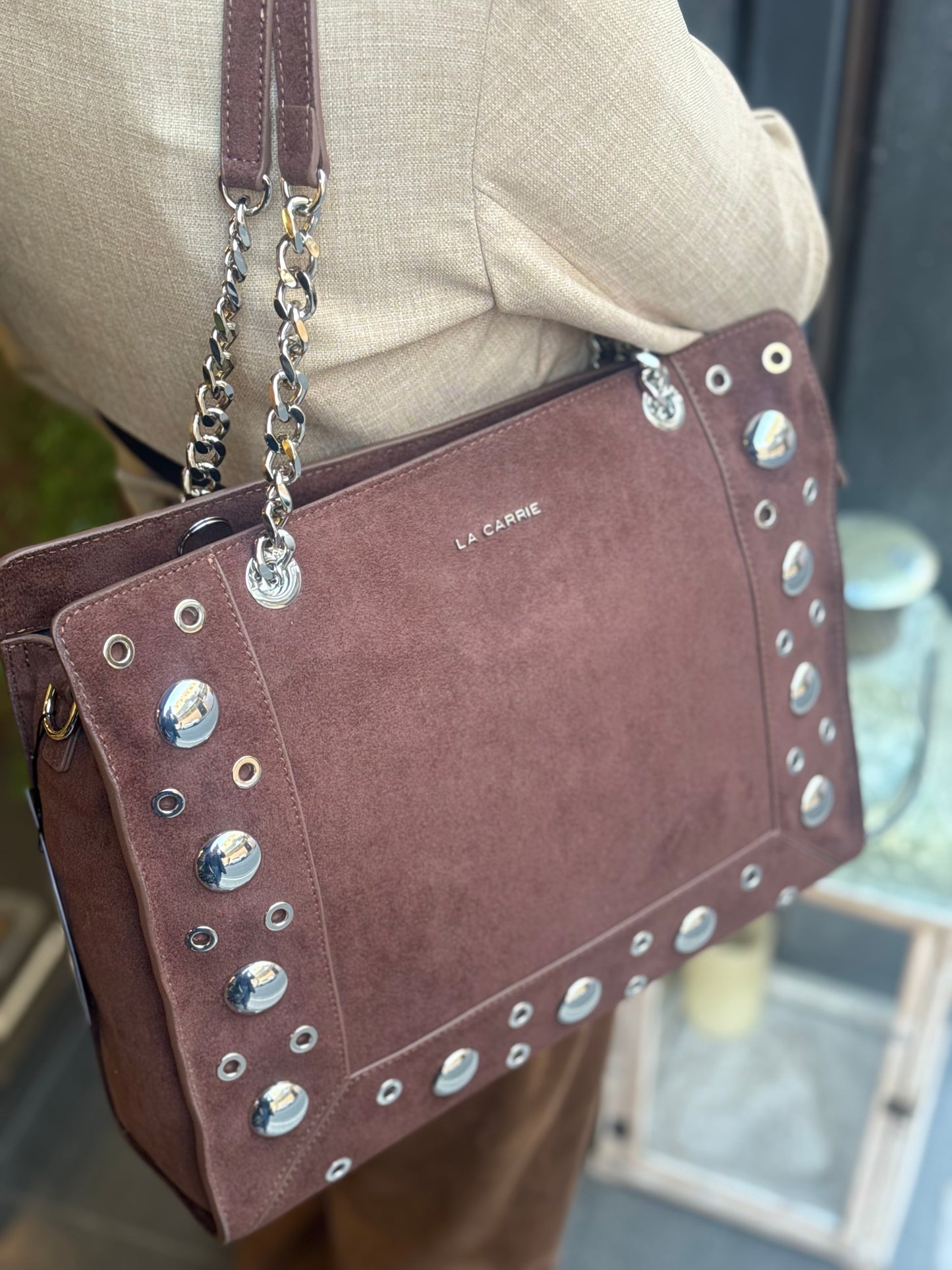 La Carrie SHOPPING ETHNIC SUEDE BROWN