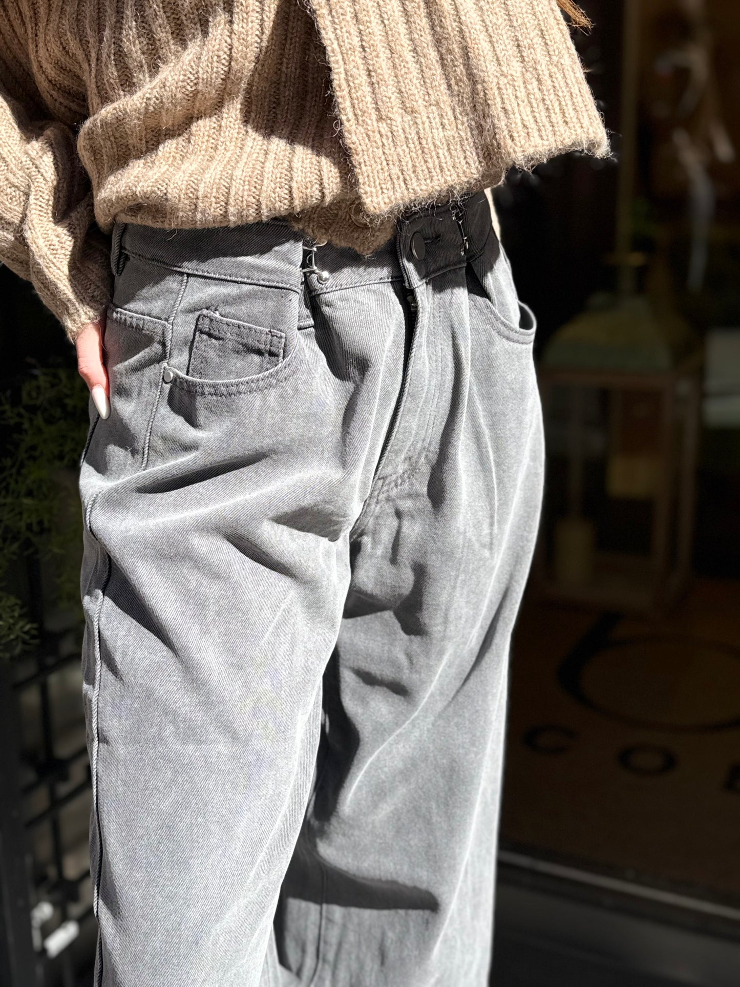 Eleh jeans con pence gancio GRIGIO