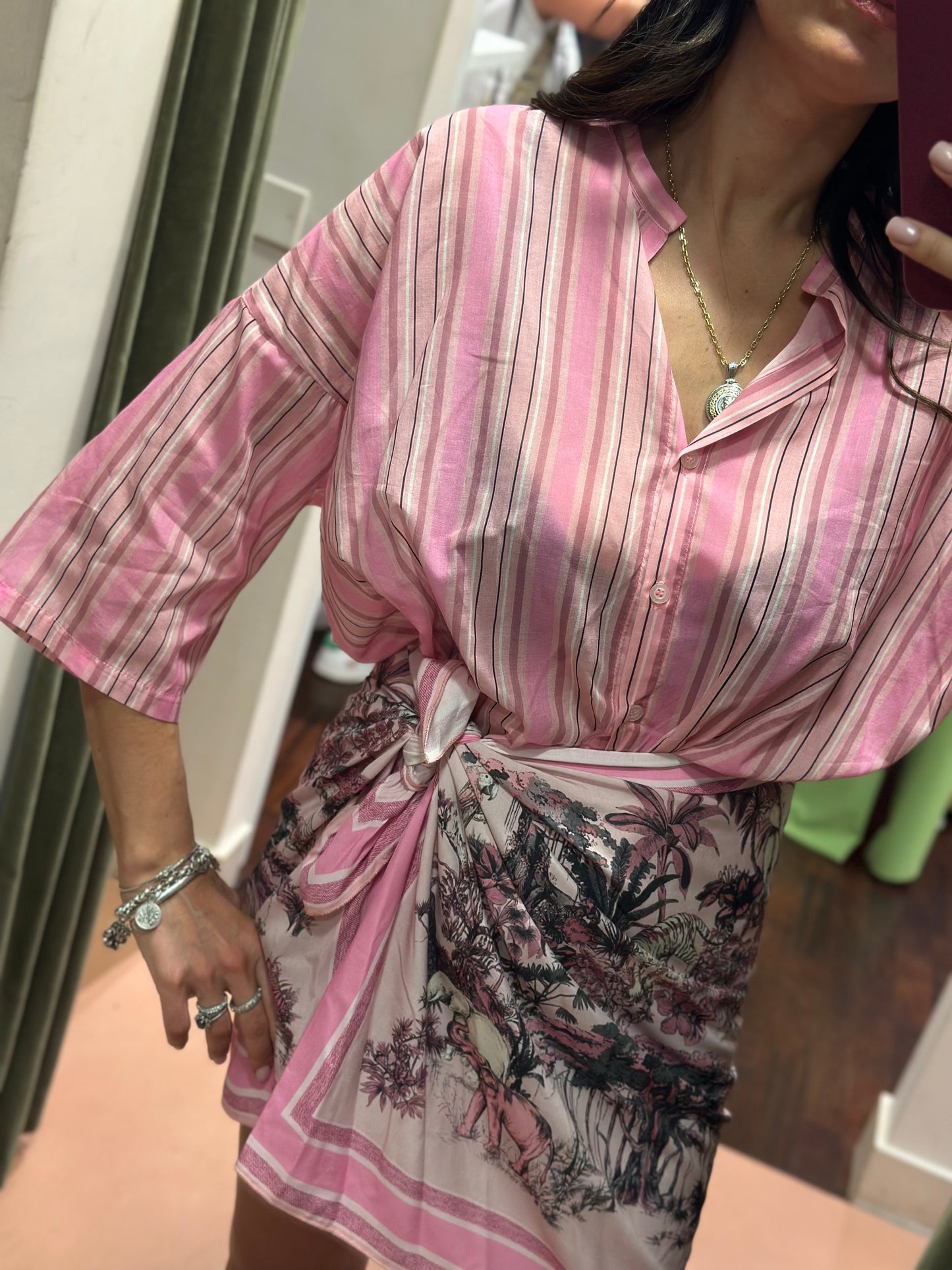 Tensione in Camicia a righe Rosa
