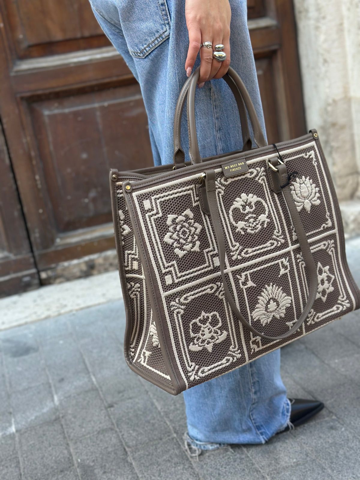 My Best Bag ATENA LASHA NATURAL BAROCCO LARGE