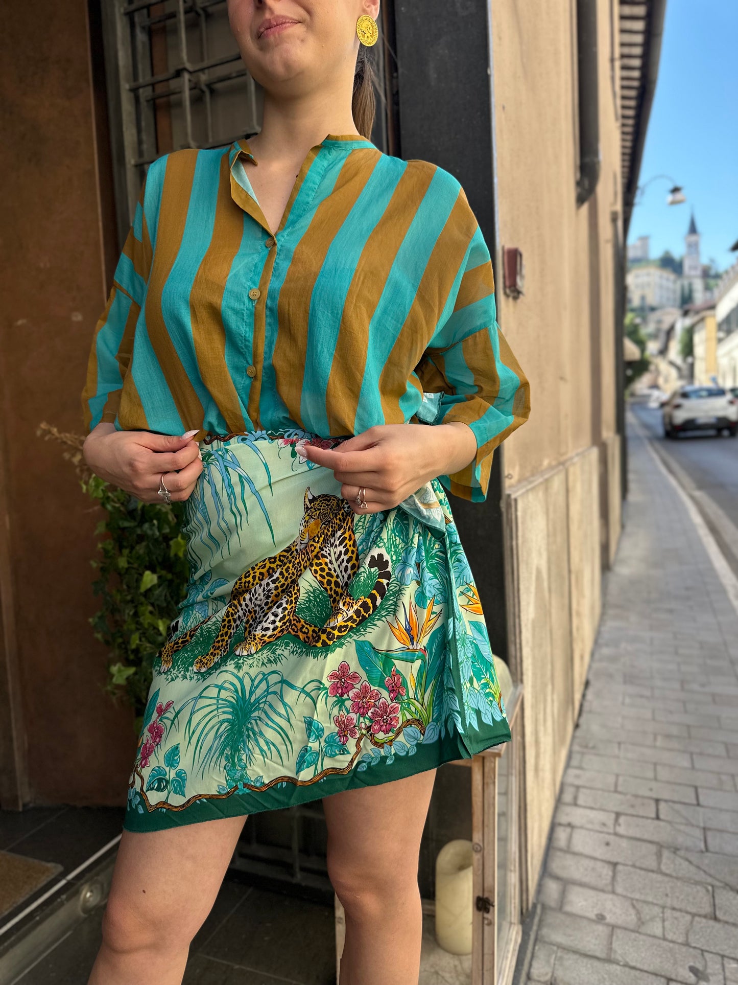 Tensione in Gonna corta pareo foulard TURCHESE