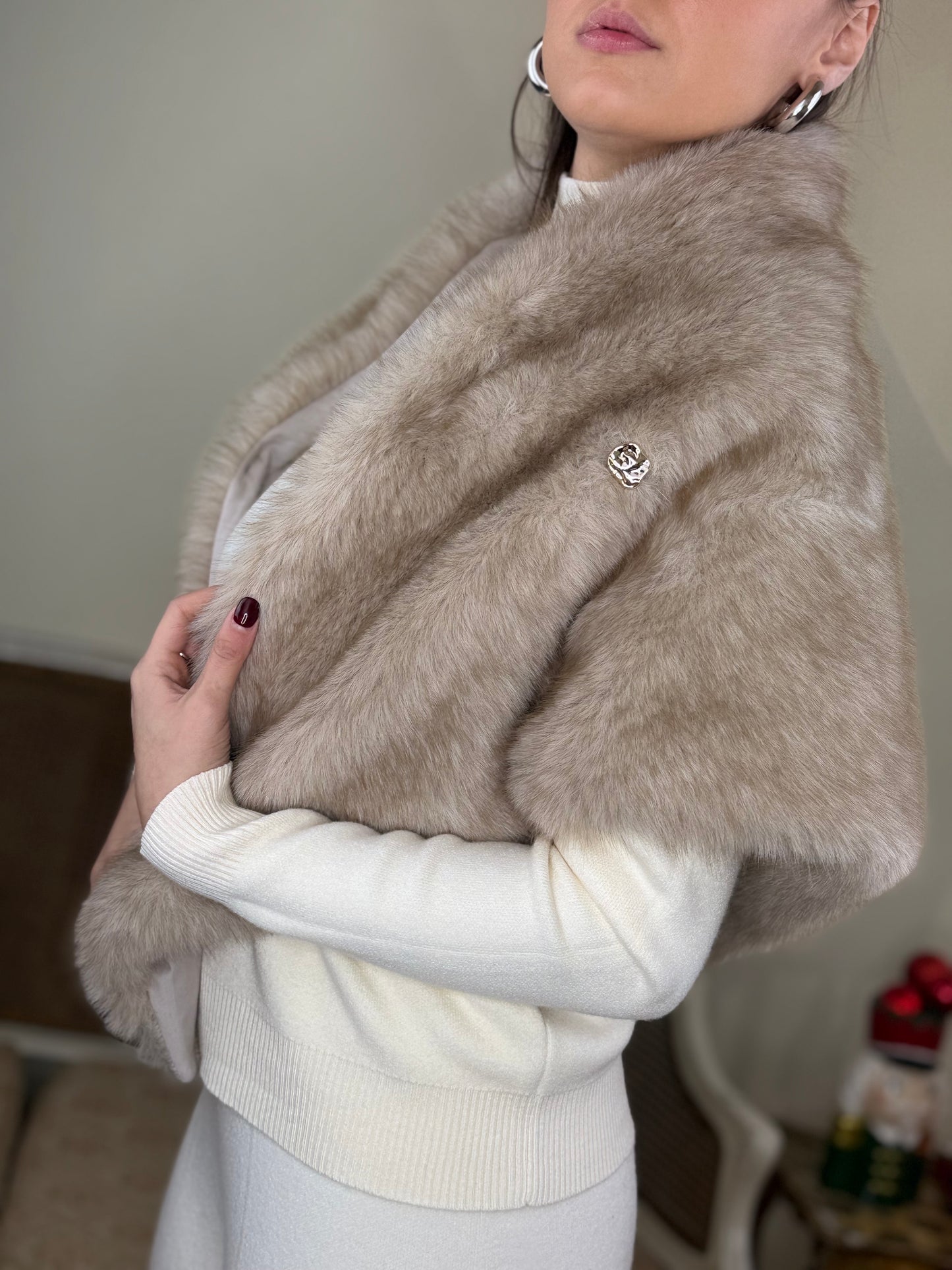 Collo in eco pelliccia BURRO