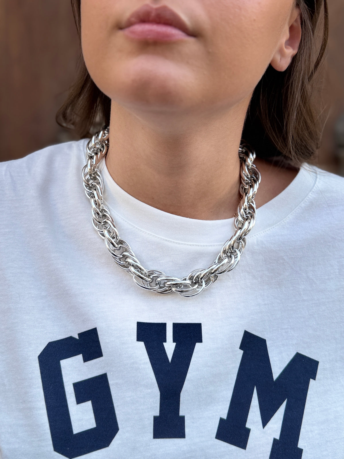 Collana con catena intrecciata ARGENTO