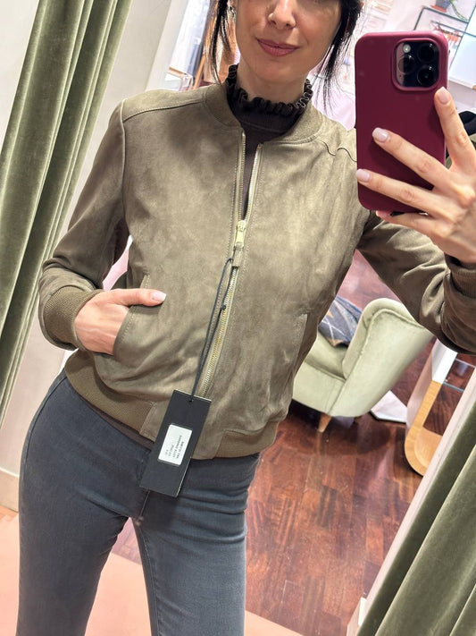 Bomber in camoscio TAUPE