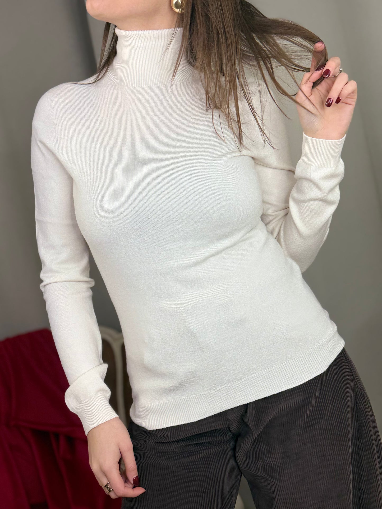 Maglia collo alto viscosa integrale BURRO