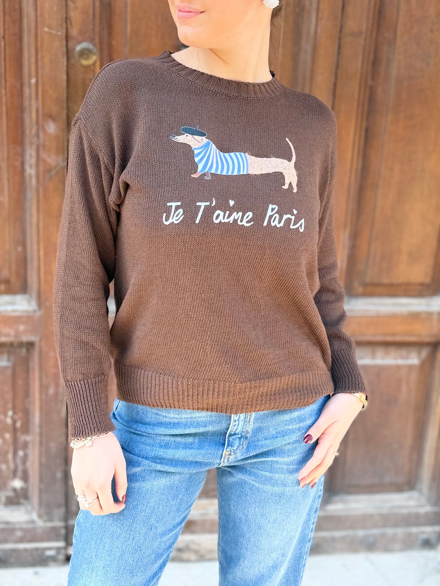 Maglia " Je T'aime Paris" CIOCCOLATO