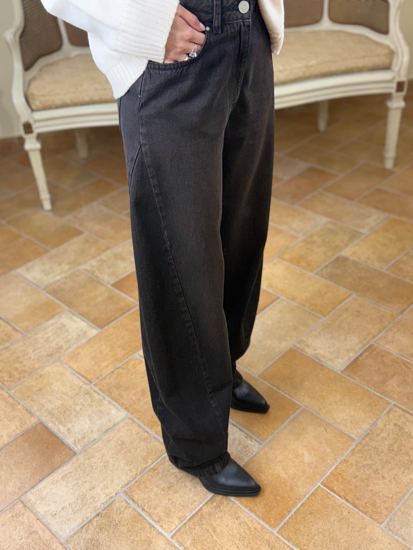 Tensione In Jeans balloon MARRONI